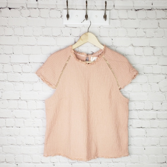 JOA Los Angeles raw hem blouse - Picture 2 of 5